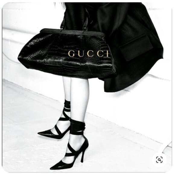 Gucci by Tom Ford Iconic Rare Runway Lace Up Stiletto Pumps F/W2002 Sz 8.5 - Picture 1 of 16